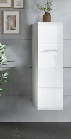 Badezimmer Kommode Cover in wei� Hochglanz Badkommode h�ngend / stehend 30 x 106 cm