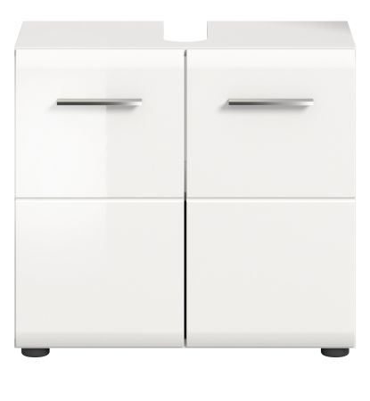 Waschbeckenunterschrank Cover in wei� Hochglanz Badezimmer Unterschrank 60 cm