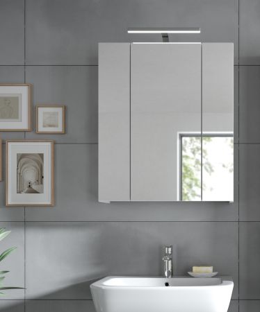 Badezimmer Spiegelschrank Cover in wei� Badschrank 3-t�rig 60 x 70 cm