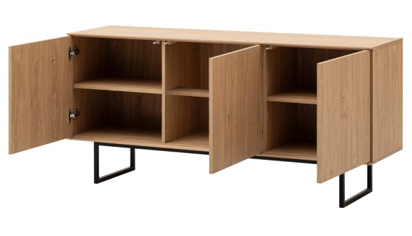 TV-Lowboard Breda in Stone Eiche 150 x 70 cm, mit Push-to-Open und Komforth�he
