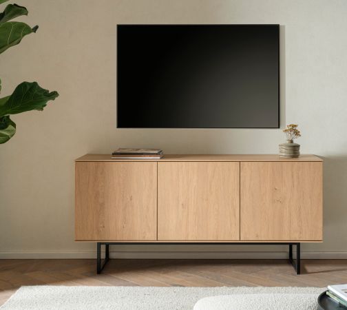 TV-Lowboard Breda in Stone Eiche 150 x 70 cm, mit Push-to-Open und Komforth�he