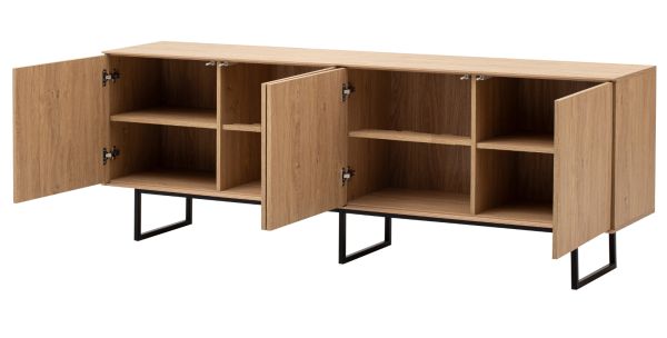 TV-Lowboard Breda in Stone Eiche 200 x 70 cm, mit Push-to-Open und Komforth�he