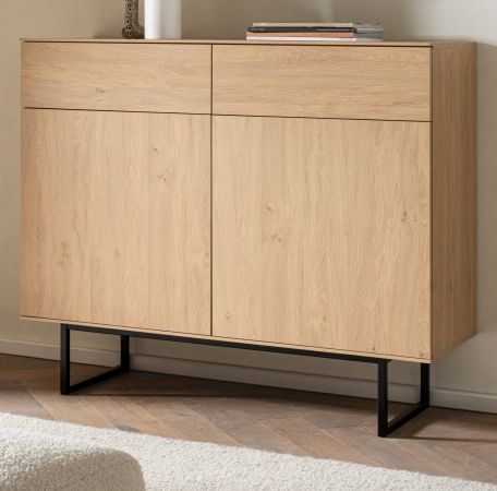 Sideboard Breda in Stone Eiche Kommode 115 x 98 cm, mit Push-to-Open