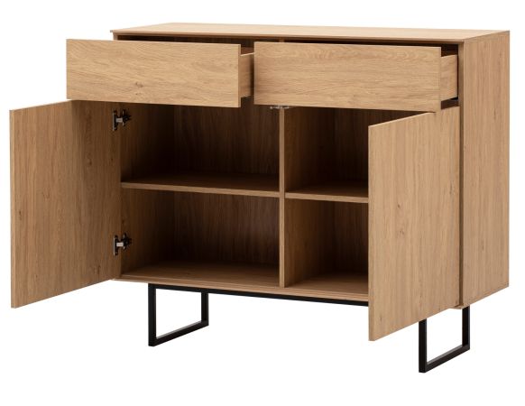 Sideboard Breda in Stone Eiche Kommode 115 x 98 cm, mit Push-to-Open