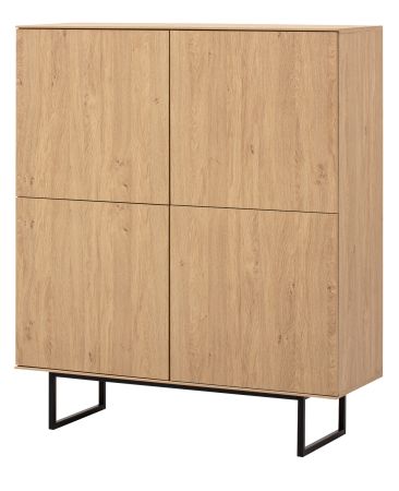 Highboard Breda in Stone Eiche Kommode 115 x 137 cm, mit Push-to-Open