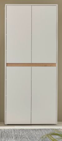 Schuhschrank Center in wei� und Wotan Eiche Flurschrank 85 x 195 cm