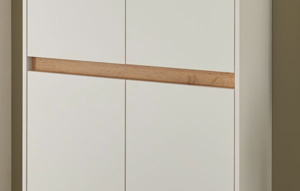Schuhschrank Center in wei� und Wotan Eiche Flurschrank 85 x 195 cm
