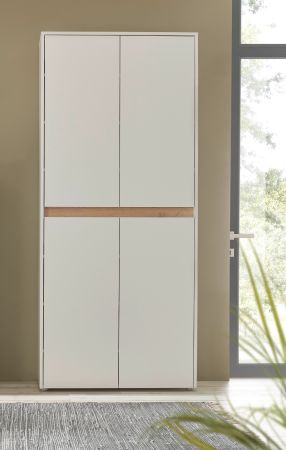 Schuhschrank Center in wei� und Wotan Eiche Flurschrank 85 x 195 cm