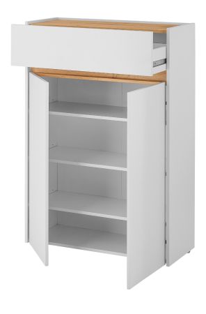 Garderobe Set 2-teilig Center in wei� und Wotan Eiche Garderobenkombination 180 x 195 cm
