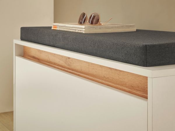 Garderobe Set 4-teilig Center in wei� und Wotan Eiche Garderobenkombination 195 x 200 cm