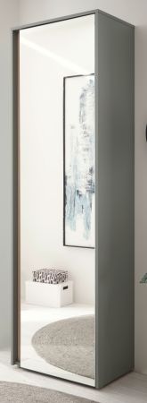 Garderobenschrank Center in Salbei und Barista Eiche Flurschrank mit Spiegel 60 x 200 cm