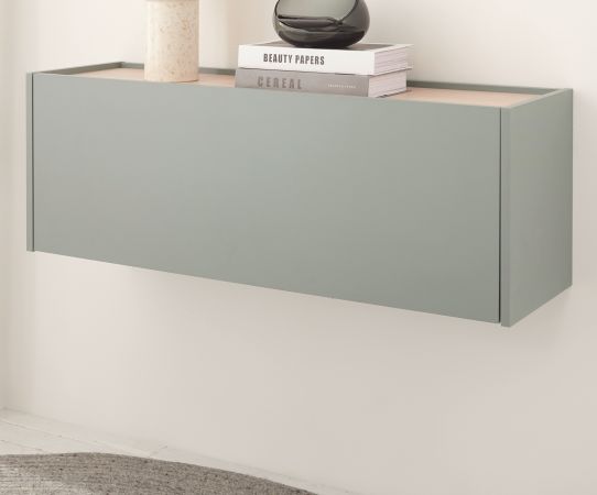 H�ngeschrank Center in Salbei und Barista Eiche Flurschrank h�ngend 100 cm