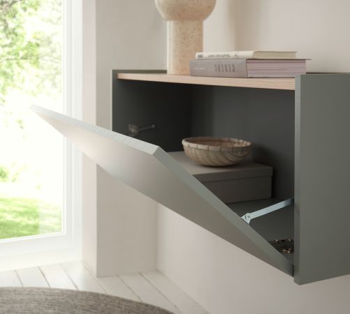 H�ngeschrank Center in Salbei und Barista Eiche Flurschrank h�ngend 100 cm