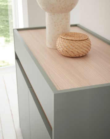Garderobe Set 5-teilig Center in Salbei und Barista Eiche Garderobenkombination 190 x 200 cm