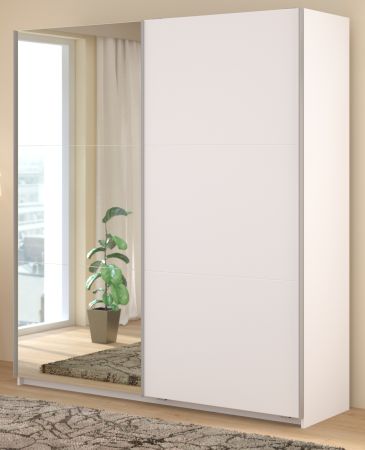 Kleiderschrank Swing in wei� Schiebet�renschrank 2-t�rig mit Spiegel 178 x 203 cm, Soft-Close