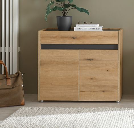 Schuhschrank Center in Evoke Eiche und grau Flurkommode 80 x 70 cm