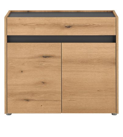 Schuhschrank Center in Evoke Eiche und grau Flurkommode 80 x 70 cm