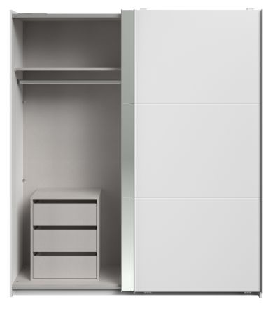 Kleiderschrank Swing in wei� Schiebet�renschrank 2-t�rig mit Spiegel 178 x 203 cm, Soft-Close