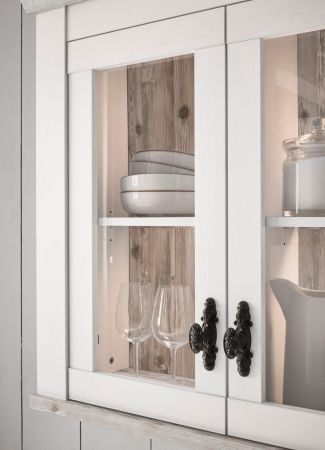 K�che H�ngeschrank Rovola in wei� Pinie Landhaus K�chenschrank h�ngend 92 x 85 cm, Soft-Close