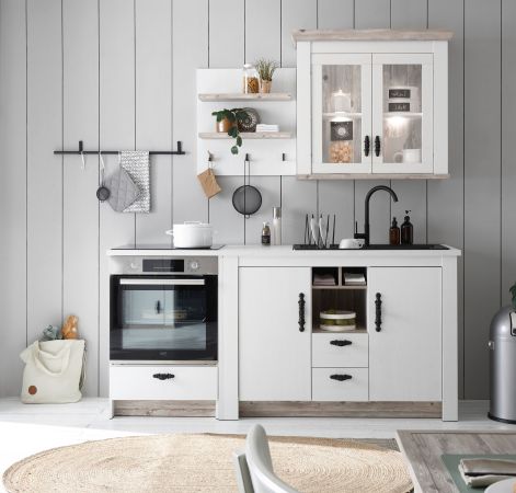 K�che H�ngeschrank Rovola in wei� Pinie Landhaus K�chenschrank h�ngend 92 x 85 cm, Soft-Close