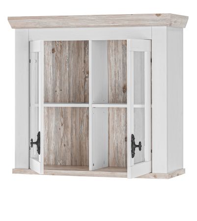 K�che H�ngeschrank Rovola in wei� Pinie Landhaus K�chenschrank h�ngend 92 x 85 cm, Soft-Close
