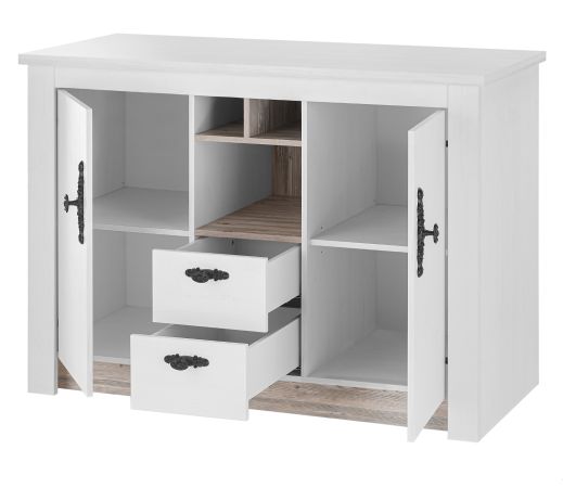 K�che Rovola in wei� Pinie Landhaus K�chenschrank Set 4-teilig 191 x 200 cm