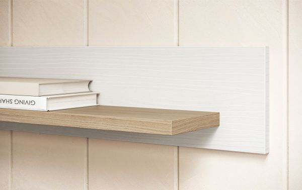 Wandboard Finnes in wei� und Eiche Wandregal skandinavisch 180 cm