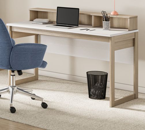 Schreibtisch Finnes in wei� und Eiche Laptoptisch skandinavisch 120 cm