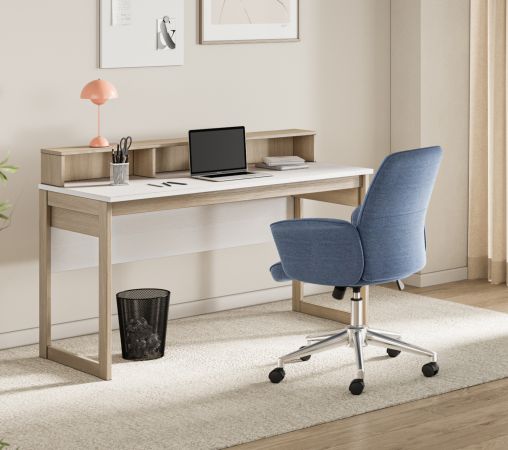 Schreibtisch Finnes in wei� und Eiche Laptoptisch skandinavisch 120 cm