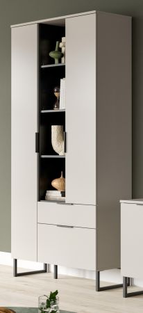 Stauraumschrank Morena in kaschmir und schwarz Mehrzweckschrank 90 x 192 cm, Soft-Close