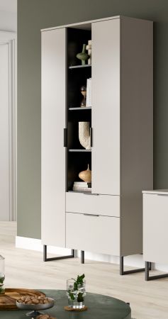 Stauraumschrank Morena in kaschmir und schwarz Mehrzweckschrank 90 x 192 cm, Soft-Close