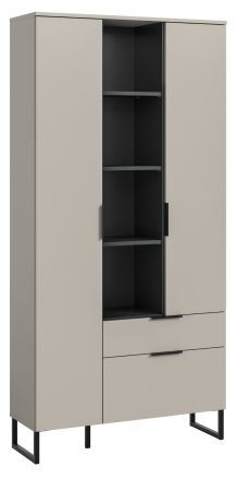 Stauraumschrank Morena in kaschmir und schwarz Mehrzweckschrank 90 x 192 cm, Soft-Close