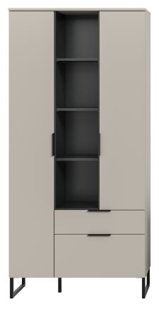 Stauraumschrank Morena in kaschmir und schwarz Mehrzweckschrank 90 x 192 cm, Soft-Close
