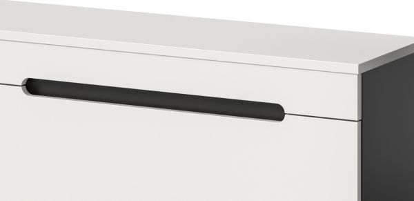 Wohnzimmer Set Cooper in Wei� und Grau, TV-Lowboard h�ngend / stehend mit Wandboard 170 cm