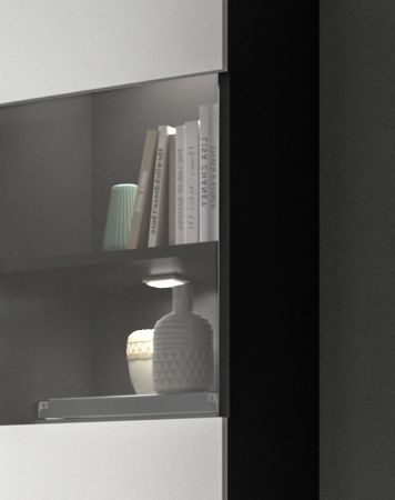 Wohnwand Cooper in wei� und grau Wohnkombination 4-teilig h�ngend / stehend 272 cm