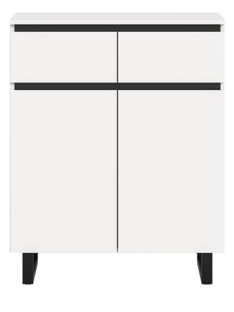 Kommode Gelia in wei� und schwarz Highboard 80 x 99 cm, Soft-Close