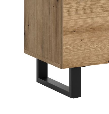 TV-Lowboard Gelia in Evoke Eiche und schwarz TV Unterteil 188 x 65 cm, Soft-Close und Komforth�he