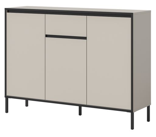 Sideboard Torello in Kaschmir und Schwarz Kommode 136 x 101 cm