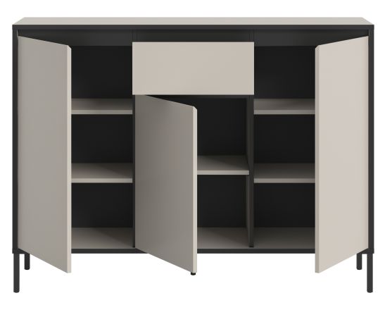 Sideboard Torello in Kaschmir und Schwarz Kommode 136 x 101 cm