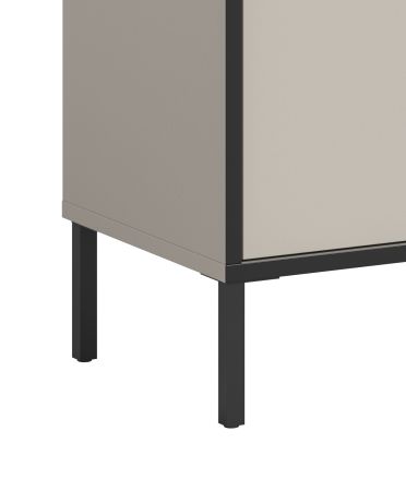 TV-Lowboard Torello in Kaschmir und Schwarz TV Unterteil mit Komforth�he 150 x 62 cm