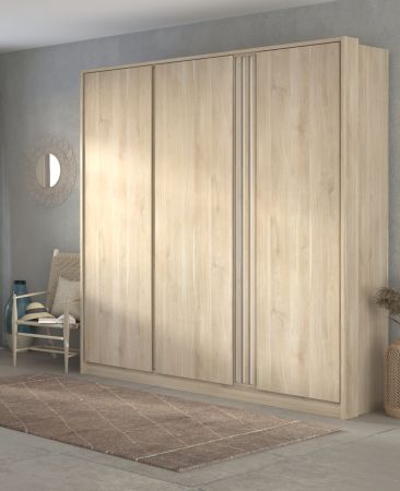 Parisot Kleiderschrank Escale6 in Eiche japanisch Dreht�renschrank 3-t�rig 185 x 203 cm