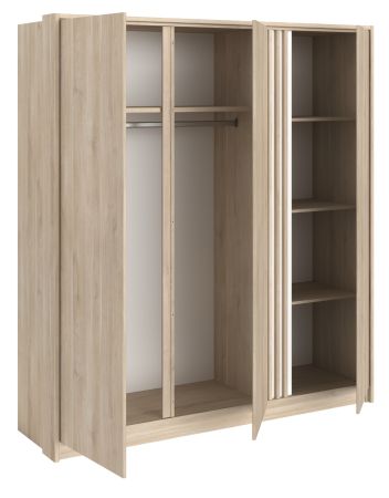 Parisot Kleiderschrank Escale6 in Eiche japanisch Dreht�renschrank 3-t�rig 185 x 203 cm
