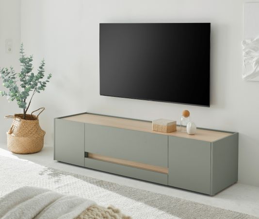 TV-Lowboard Center in Salbei und Barista Eiche TV Unterteil 170 cm
