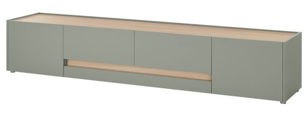 TV-Lowboard Center in Salbei und Barista Eiche TV Unterteil 223 cm TV-Board XL