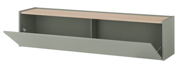 TV-Lowboard Center in Salbei und Barista Eiche TV-Unterteil h�ngend 150 cm H�ngeschrank