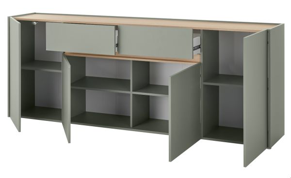 Sideboard Center in Salbei und Barista Eiche Kommode 223 cm