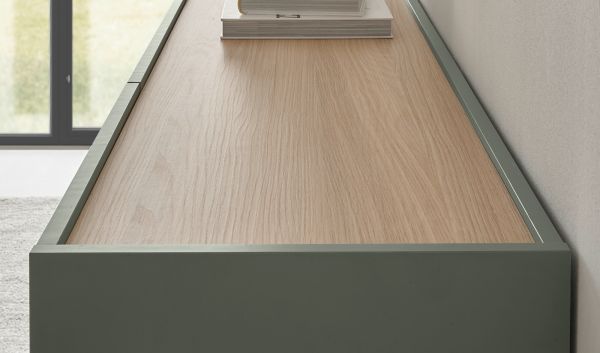 Highboard Center in Salbei und Barista Eiche Kommode 100 x 120 cm