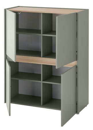 Highboard Center in Salbei und Barista Eiche Kommode 100 x 120 cm