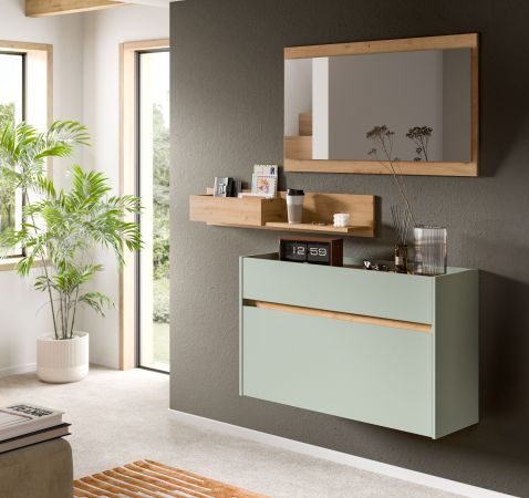 Garderobenspiegel Borga in Artisan Eiche Wandspiegel 110 x 60 cm