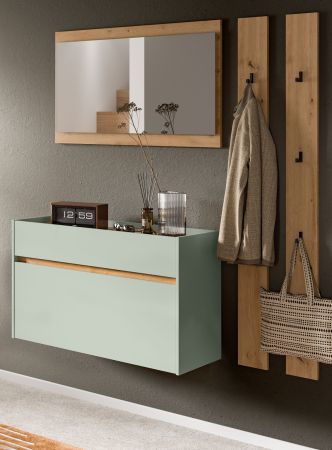 Garderobe Set 4-teilig Borga in Salbei und Artisan Eiche 172 x 197 cm